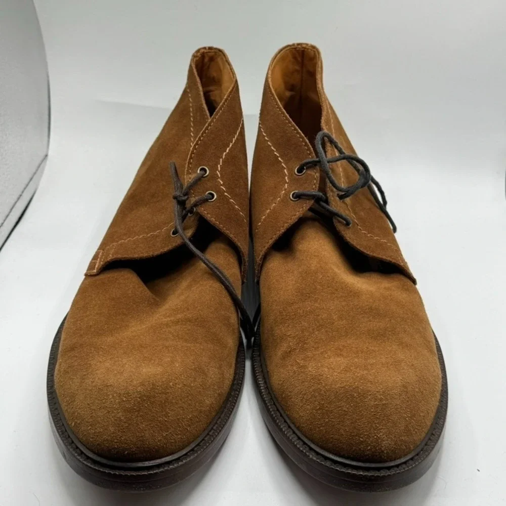 Antonio Maurizi Chukka Boots Mens It 43 US 9 Cognac Brown Suede Suitsupply Italy